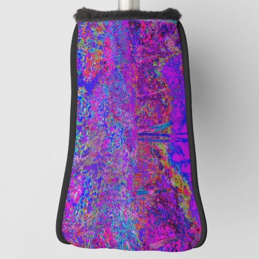 Psychedelic Impressionistisch Paars landschap Golfheadcover (Draai 90)