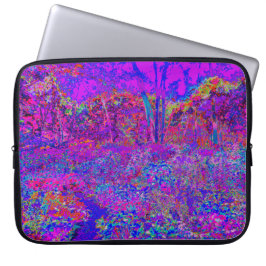 Psychedelic Impressionistisch Paars landschap Laptop Sleeve