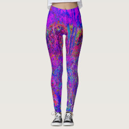 Psychedelic Impressionistisch Paars landschap Leggings