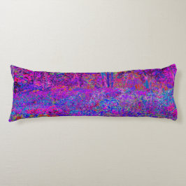 Psychedelic Impressionistisch Paars landschap Lichaamskussen