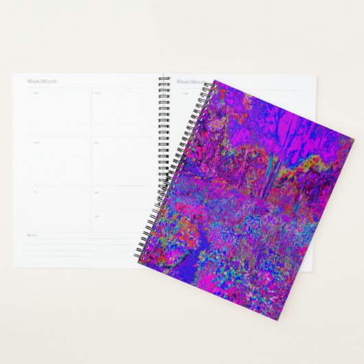 Psychedelic Impressionistisch Paars landschap Planner (Display)