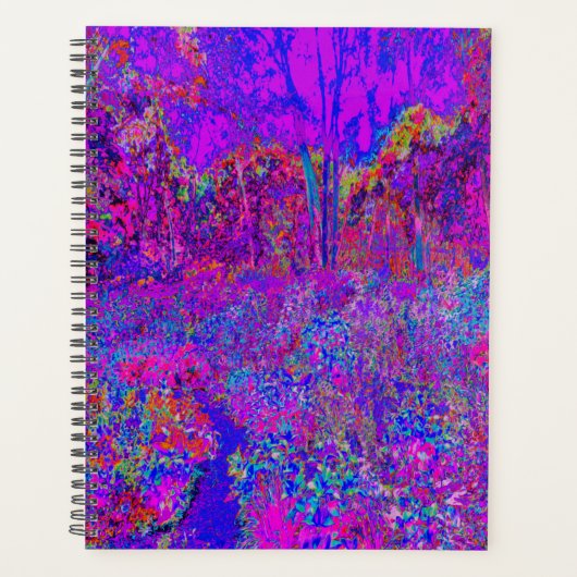 Psychedelic Impressionistisch Paars landschap Planner (Voorkant)