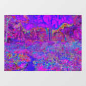 Psychedelic Impressionistisch Paars landschap Raamsticker (Vel)