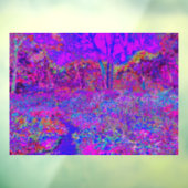 Psychedelic Impressionistisch Paars landschap Raamsticker (Vel 3)