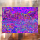 Psychedelic Impressionistisch Paars landschap Raamsticker (Vel 2)
