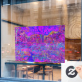 Psychedelic Impressionistisch Paars landschap Raamsticker (Cafe Raam)