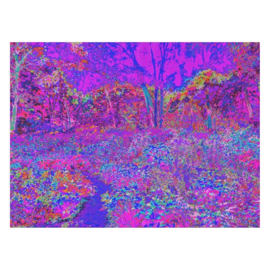 Psychedelic Impressionistisch Paars landschap Tafelkleed (Voorkant (Horizontaal))