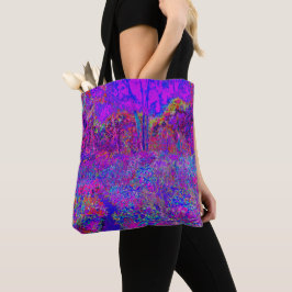 Psychedelic Impressionistisch Paars landschap Tote Bag