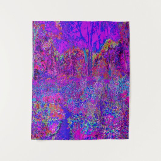 Psychedelic Impressionistisch Paars landschap Wandkleed (Voorkant)