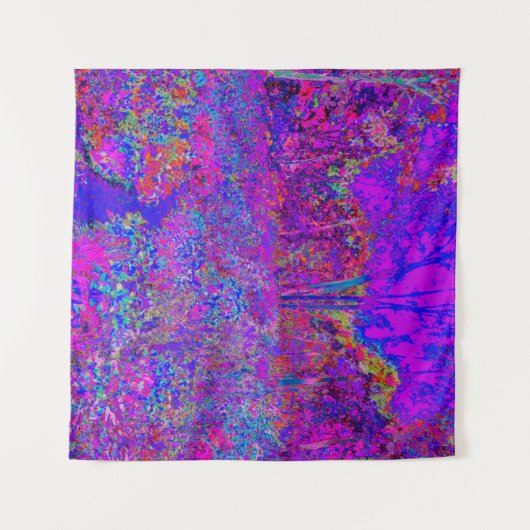 Psychedelic Impressionistisch Paars landschap Wandkleed (Voorkant (horizontaal))