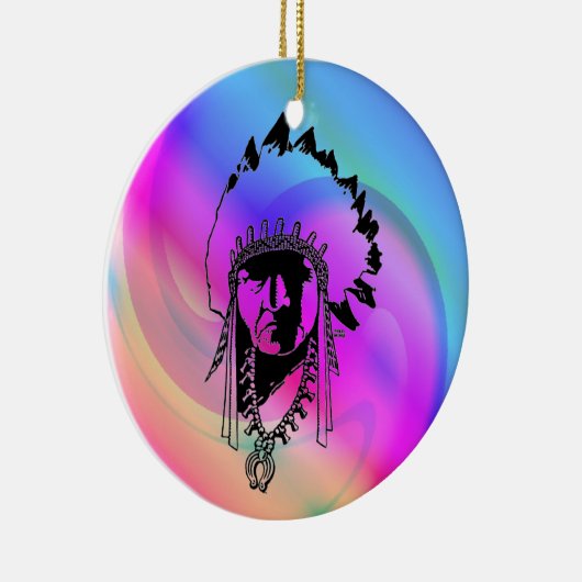 Psychedelic Indian Chief Ornament (Rechts)
