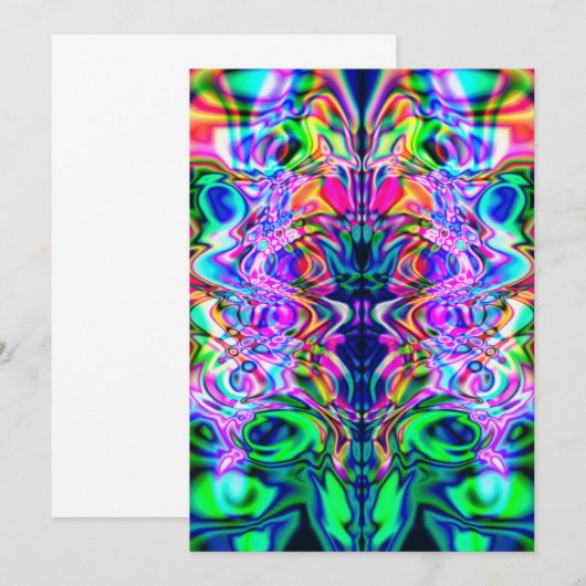 Psychedelic Iridescence-uitnodigingskaart Kaart (Voorkant / Achterkant)