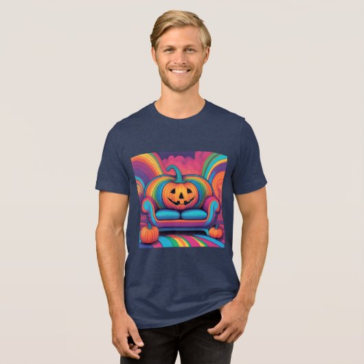 Psychedelic Jack O Lantern Sofa T-shirt (Voorkant volledig)