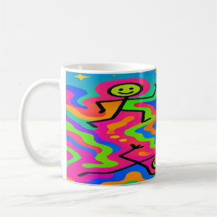 Psychedelic Joy – Dancing Stick Figuur Regenboog M Koffiemok