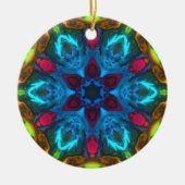 Psychedelic Kaleidoscope Blue Pink en Green Keramisch Ornament (Voorkant)