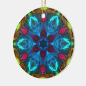 Psychedelic Kaleidoscope Blue Pink en Green Keramisch Ornament (Links)