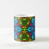 Psychedelic Kaleidoscope Blue Pink en Green Koffiemok (Center)