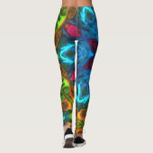 Psychedelic Kaleidoscope Blue Pink en Green Leggings (Achterkant)
