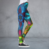 Psychedelic Kaleidoscope Blue Pink en Green Leggings