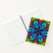 Psychedelic Kaleidoscope Blue Pink en Green Notitieboek (Binnen)