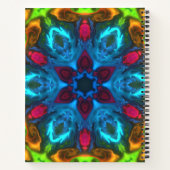 Psychedelic Kaleidoscope Blue Pink en Green Notitieboek (Achterkant)