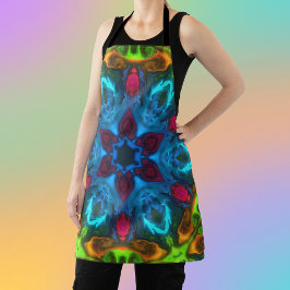 Psychedelic Kaleidoscope Blue Pink en Green Schort