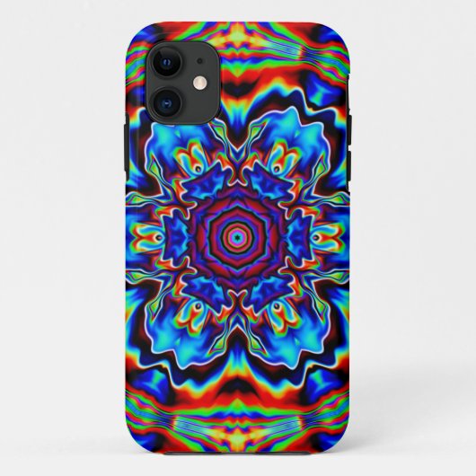 Psychedelic Kaleidoscope Blue Red en Green Case-Mate iPhone Case (Achterkant)
