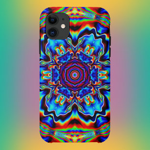 Psychedelic Kaleidoscope Blue Red en Green Case-Mate iPhone Case