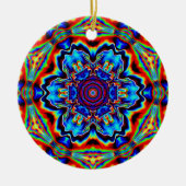Psychedelic Kaleidoscope Blue Red en Green Keramisch Ornament (Voorkant)