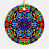 Psychedelic Kaleidoscope Blue Red en Green Keramisch Ornament (Achterkant)