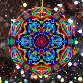 Psychedelic Kaleidoscope Blue Red en Green Keramisch Ornament