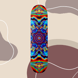 Psychedelic Kaleidoscope Blue Red en Green Persoonlijk Skateboard