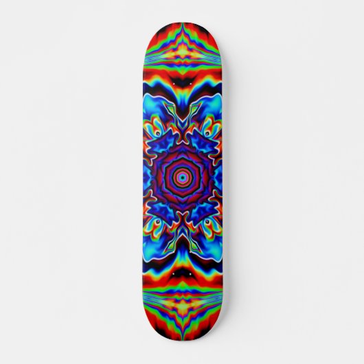 Psychedelic Kaleidoscope Blue Red en Green Persoonlijk Skateboard (Voorkant)