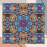 Psychedelic Kaleidoscope Blue Red en Green Sjaal<br><div class="desc">Dit psychedelische kaleidoscoopbloemontwerp kenmerkt blauw,  rood,  en groen. Levendige trippy visuals voor de moderne hippie of iedereen die van fel grappige kleuren houdt!</div>