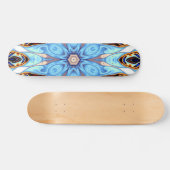 Psychedelic Kaleidoscope Flower Blue en Oranje Persoonlijk Skateboard (Horizontaal)