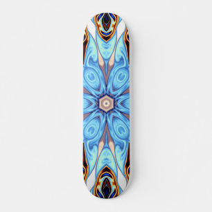 Psychedelic Kaleidoscope Flower Blue en Oranje Persoonlijk Skateboard