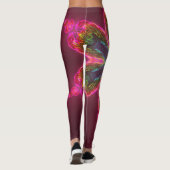 Psychedelic Kaleidoscope Flower Green and Pink Leggings (Achterkant)