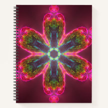 Psychedelic Kaleidoscope Flower Green and Pink