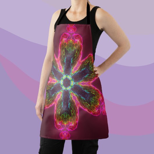 Psychedelic Kaleidoscope Flower Green and Pink Schort