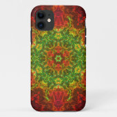 Psychedelic Kaleidoscope Flower Green and Red Case-Mate iPhone Case (Achterkant)