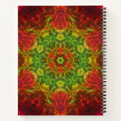 Psychedelic Kaleidoscope Flower Green and Red Notitieboek (Achterkant)