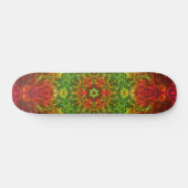 Psychedelic Kaleidoscope Flower Green and Red Persoonlijk Skateboard (Horizontaal)