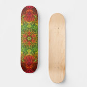 Psychedelic Kaleidoscope Flower Green and Red Persoonlijk Skateboard (Voorkant)