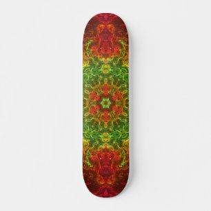 Psychedelic Kaleidoscope Flower Green and Red Persoonlijk Skateboard