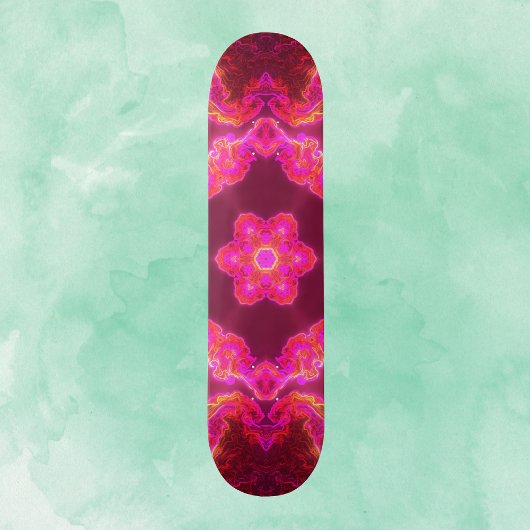 Psychedelic Kaleidoscope Flower Pink Red en Green Persoonlijk Skateboard