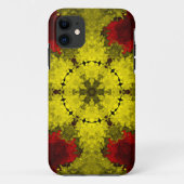 Psychedelic Kaleidoscope Flower Red en Yellow Case-Mate iPhone Case (Achterkant)