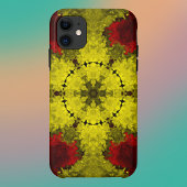 Psychedelic Kaleidoscope Flower Red en Yellow Case-Mate iPhone Case