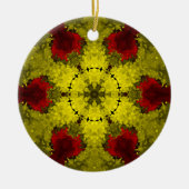 Psychedelic Kaleidoscope Flower Red en Yellow Keramisch Ornament (Voorkant)