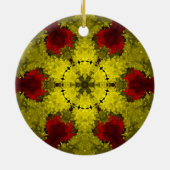 Psychedelic Kaleidoscope Flower Red en Yellow Keramisch Ornament (Achterkant)