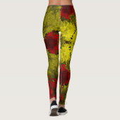 Psychedelic Kaleidoscope Flower Red en Yellow Leggings (Achterkant)